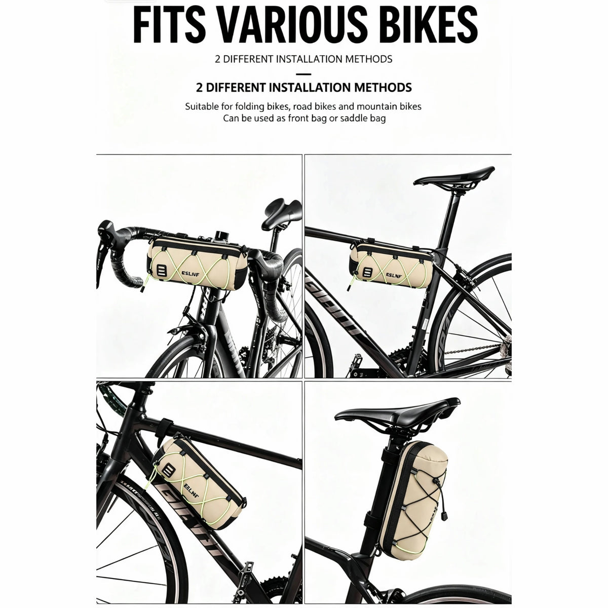 Cilindrische opbergtas voor fietssturen