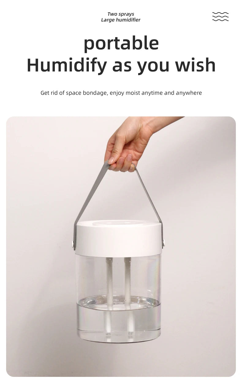 3 L USB Ultrasonic Humidifier with Dual Mist Outlets