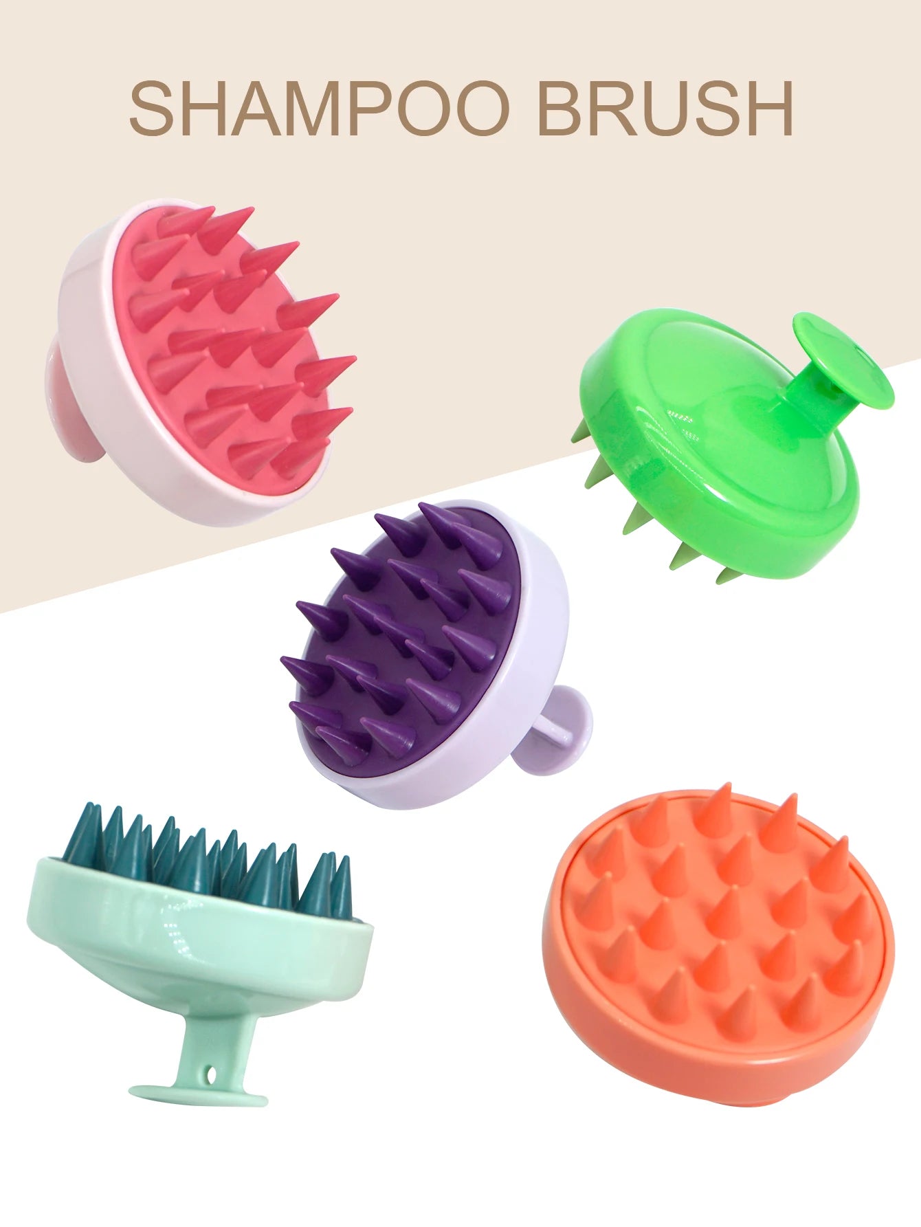 Silicone Shampoo Scalp Hair Massager Head Body Scalp Massage Brush Scalp Massage Brush Comb Magic Handle Brush Spa Massage Brush 