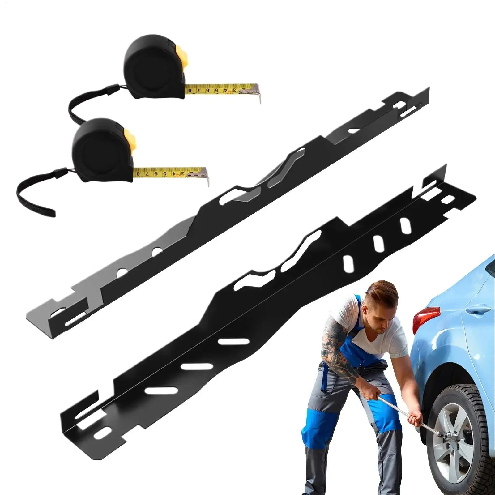 Paires de plaques d'outil d'alignement des roues avec rubans à mesurer pour réglage de voiture