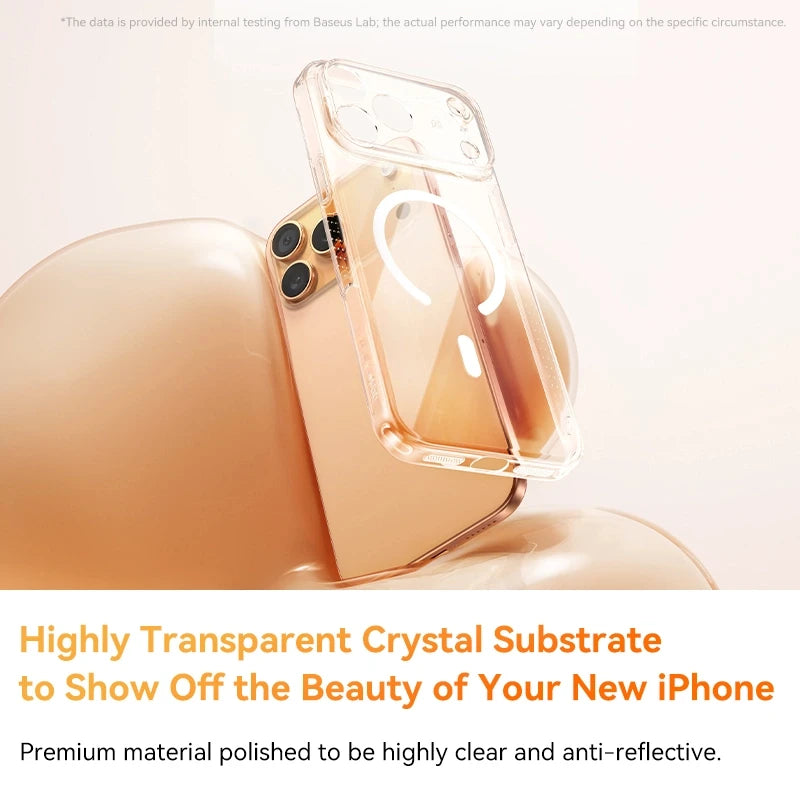 Funda transparente magnética para iPhone 17 con MagSafe, delgada y antiamarillenta