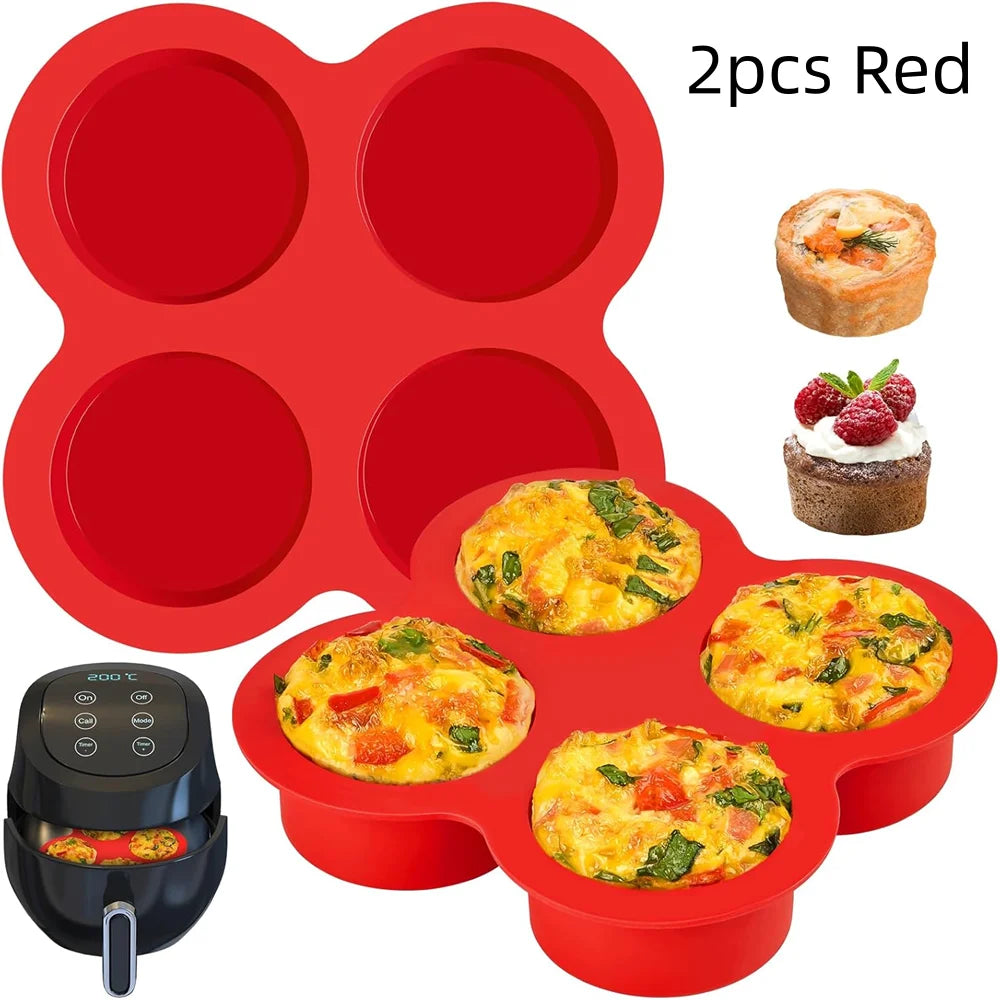 Fire-kop silicone æggeform og mini muffinform