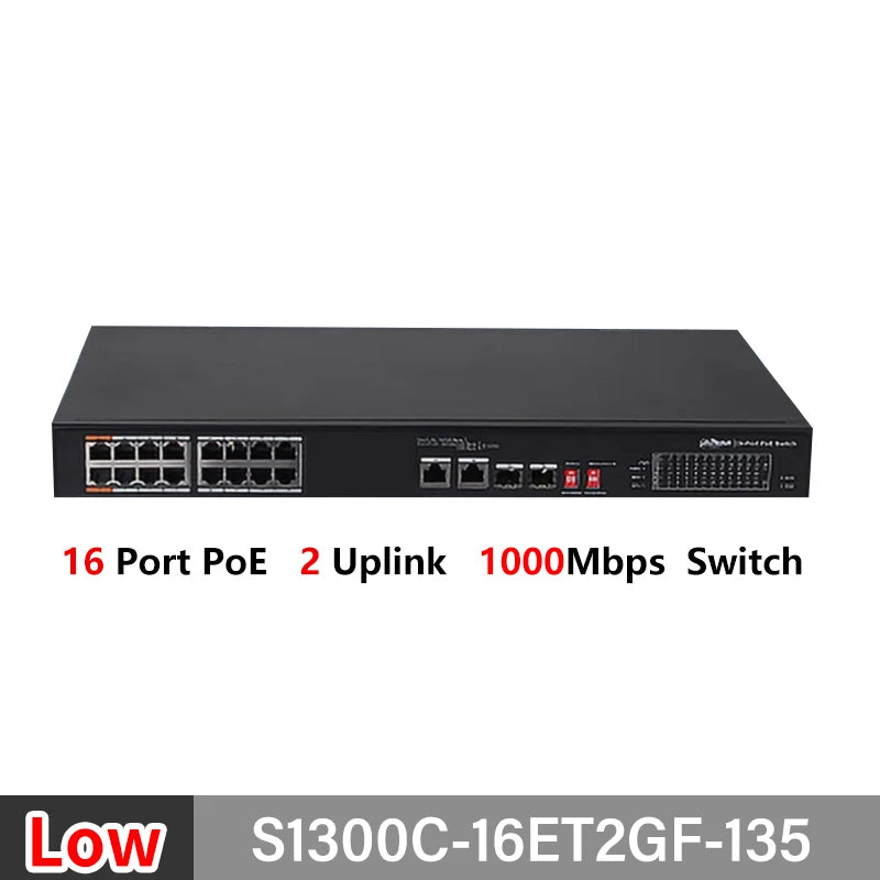 Dahua 4/8/16/24 Port PoE Switch 10/100/1000Mbps Gigabit Fast Ethernet Switch IEEE 802.3 For VTO VTH IP Camera S1300C-4ET2ET-APWR 