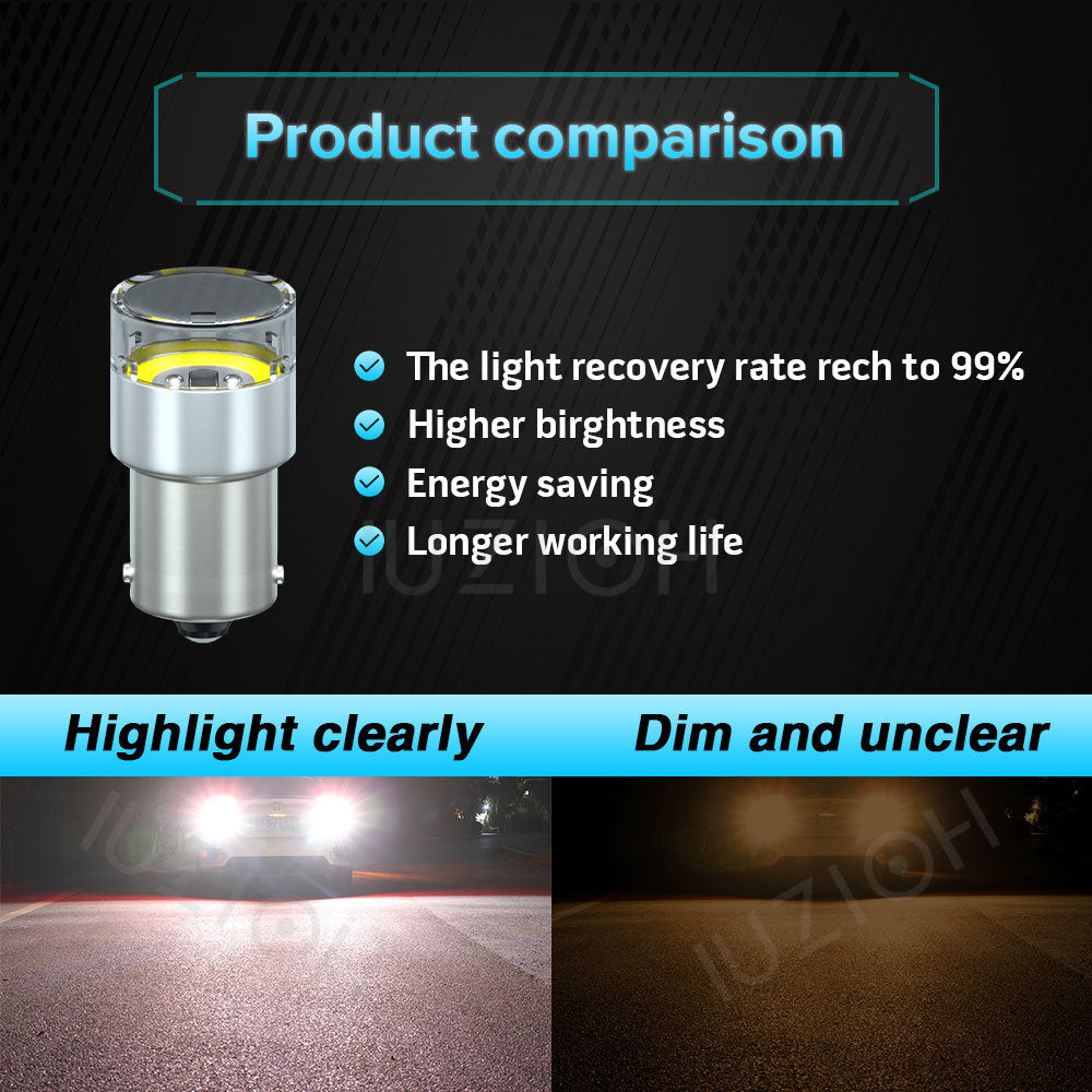 IUZIOH 2 bucăți, bec LED 12V 24V, automobil, 1156 BA15S 1157 BAY15D P21/5W, lampă de rezervă P21W S25 R5W semnal de parcare, lampă de întoarcere