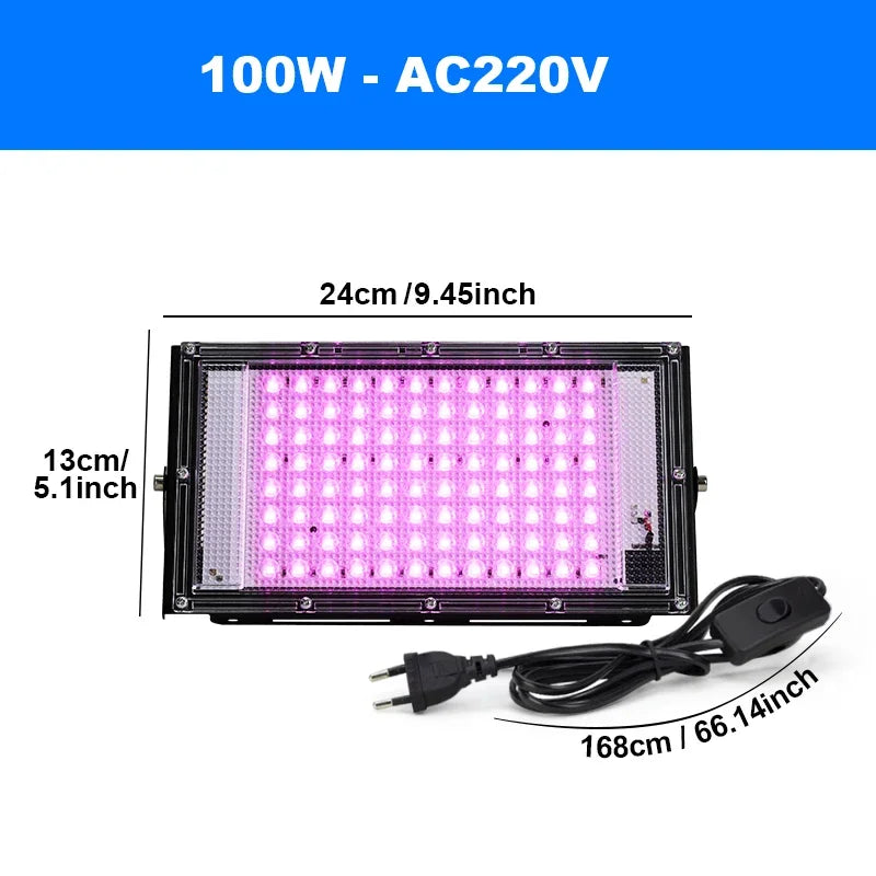 Lampada LED per la coltivazione con staffa regolabile, 3 misure