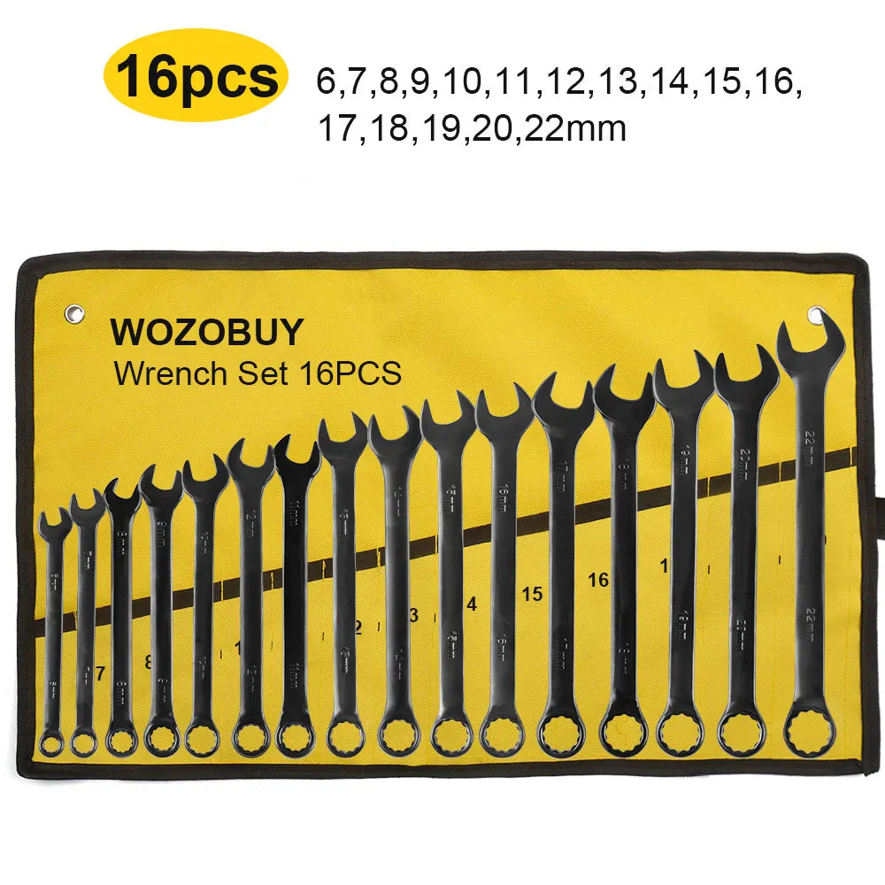 Metric Combination Wrench Set with Bag