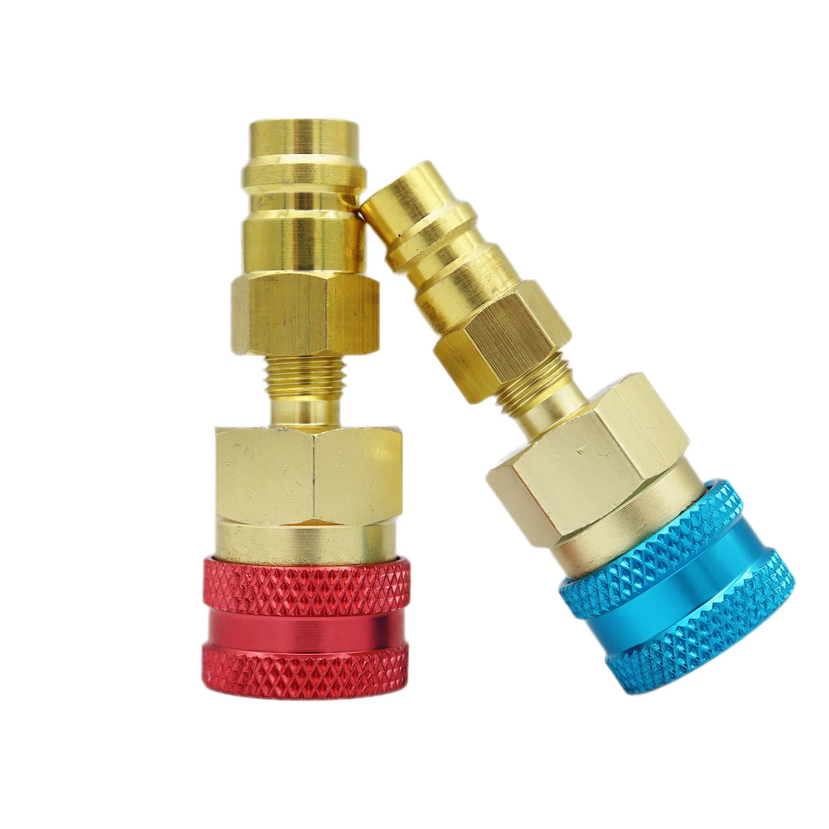Conectores rápidos de aire 2 piezas R1234YF/R12 a R134A Conectores Adaptadores de aire acondicionado de coche Fitting herramientas de coche