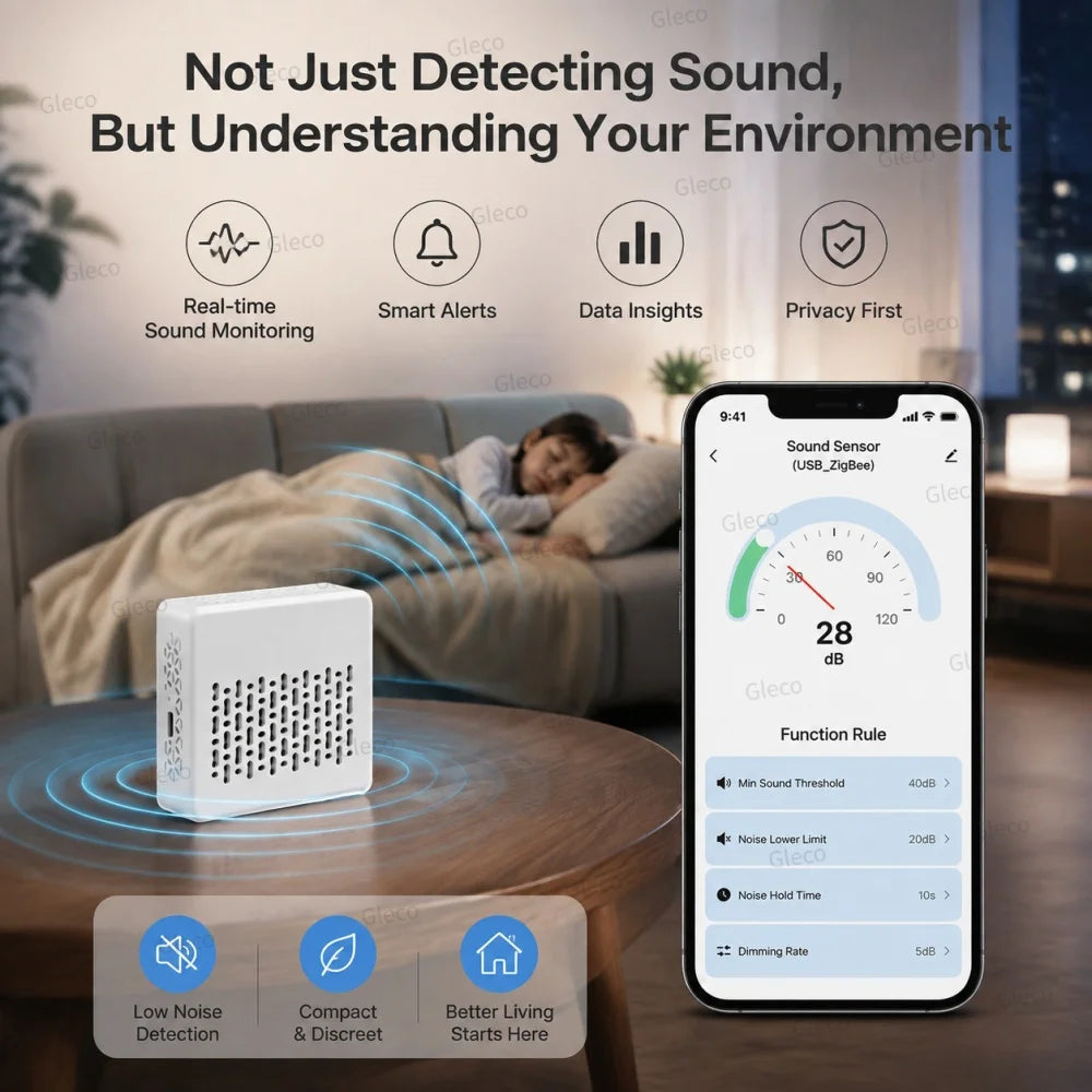 Capteur de Niveau Sonore Tuya avec Options WiFi ou Zigbee