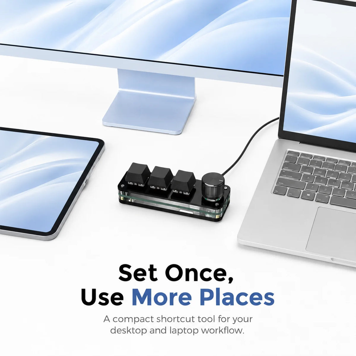 Programmable USB Macro Keypad – Two-Key, Three-Key and Knob Options