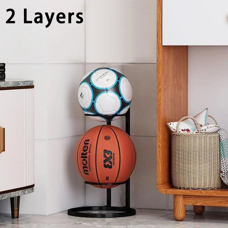 Suporte metálico para bolas desportivas, 1–5 níveis