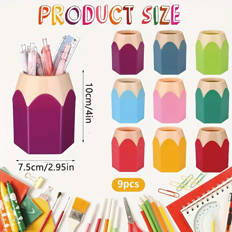 Pencil-Shape Desktop Pen Holders, Pack of 5