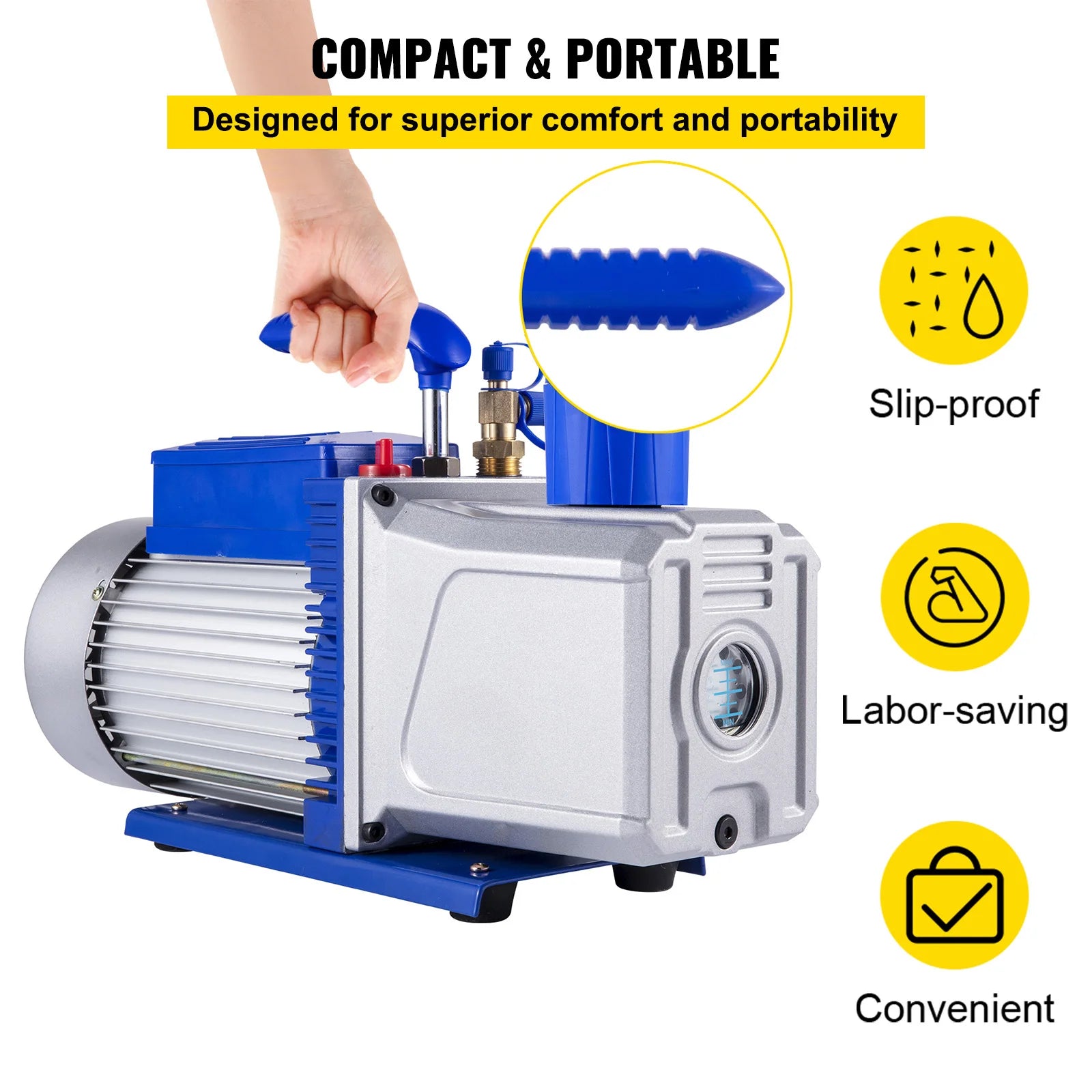 2 Stage Vacuum Pump 10 CFM 1 HP for HVAC and AC Refrigerant