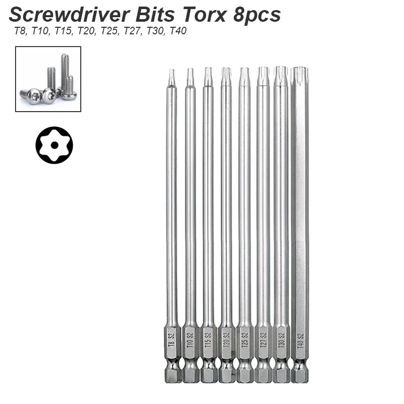 Screwdriver Bit Torx Slotted Phillips Square Socket Tip Magnetic Head 1/4 Shank For Power Drill Tool Precision Screw Driver Bat