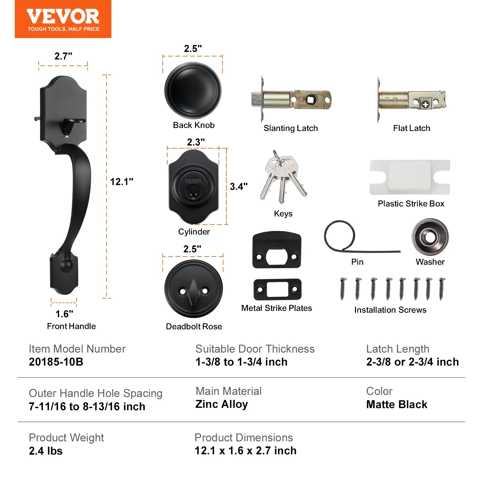 Front Door Handle Lock Set with Deadbolt and Interior Knob