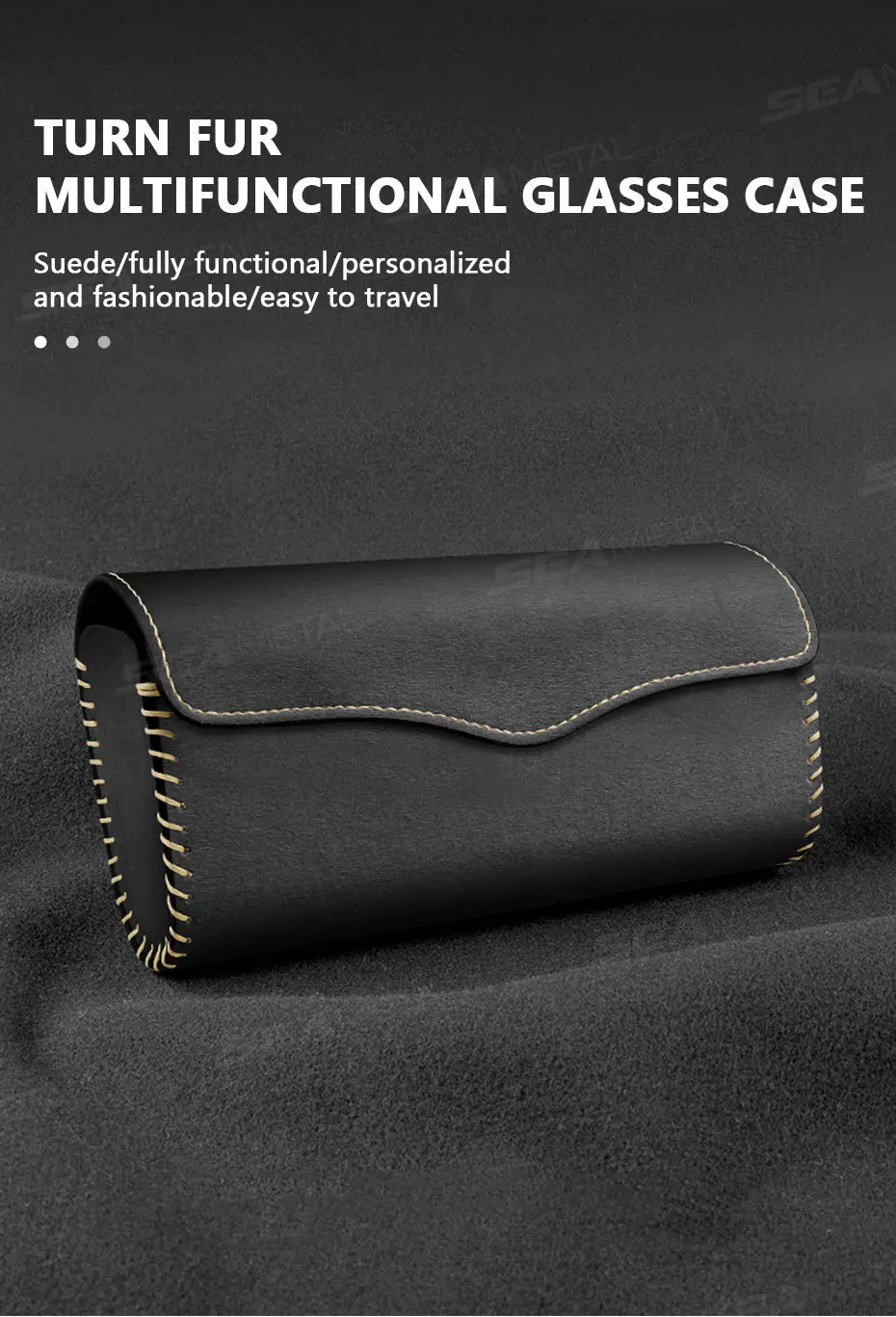 SEAMETAL Car Sun Visor Glasses Case Soft Lining Scratch-Free Suede Sunglasses Protector Box Magnetic Stable Eyeglasses Holder