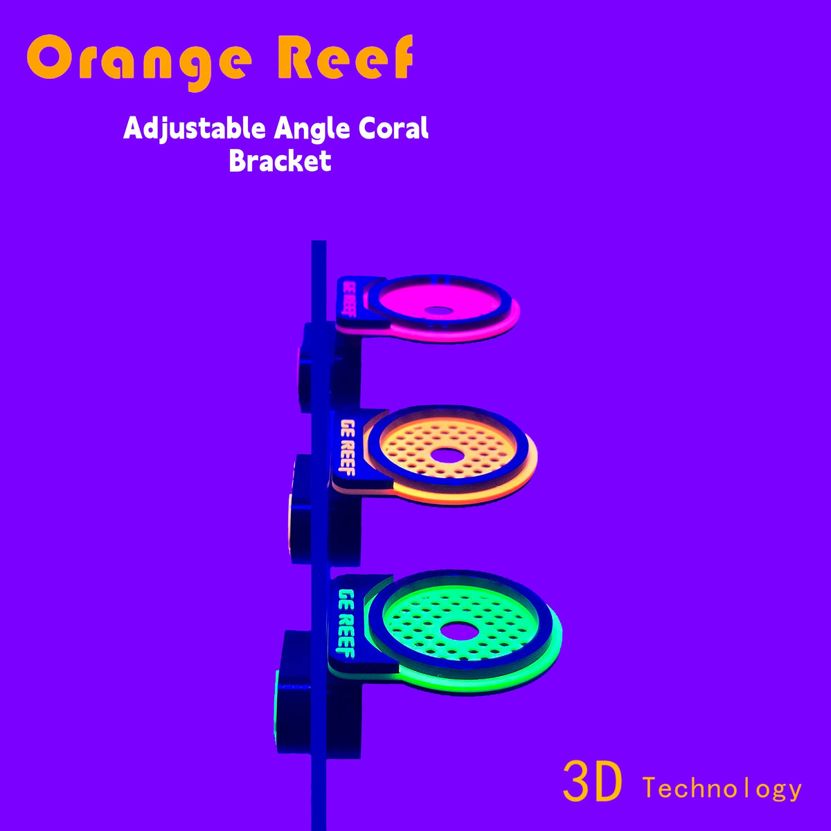 Magnetisk Coral Frag Holder — Fluorescerende Farver