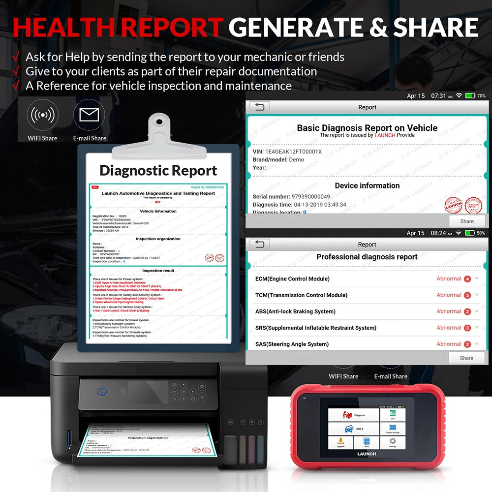 LAUNCH X431 CRP129E V2.0 OBD2 Diagnostic Scanner with 12 Resets