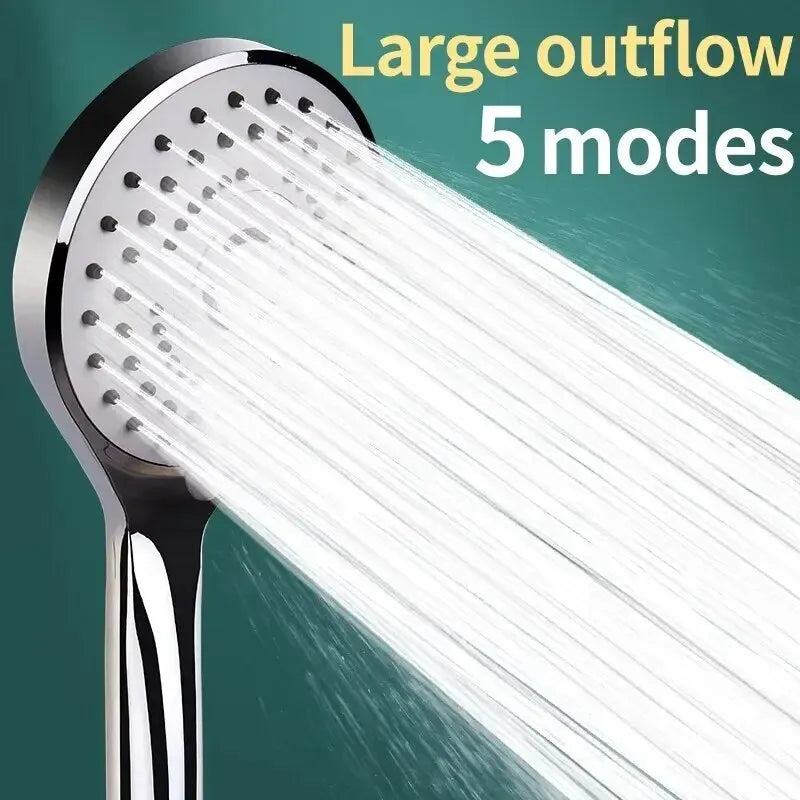 Bathroom Pressurized Hand Shower Package Accessories Shower Nozzle Large Water Output 5 Models Universal Adaptation Save Water 