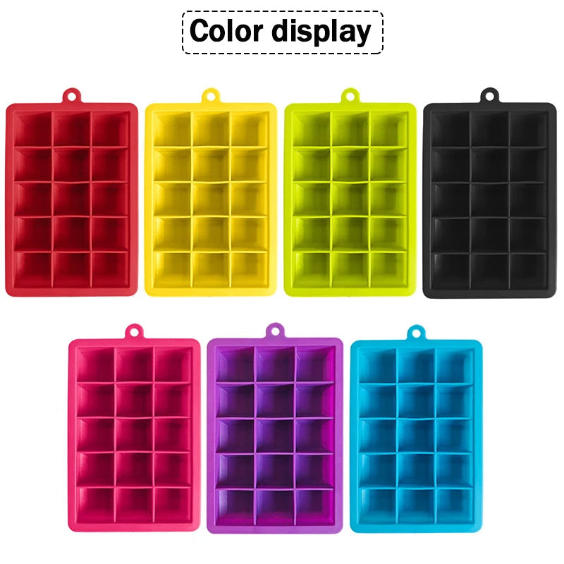 4/6/8/15 Grid Big Ice Tray Mold Giant Jumbo Large Food Grade Silicone Ice Cube Square Tray Mold DIY Ice Maker Ice Cube Tray 