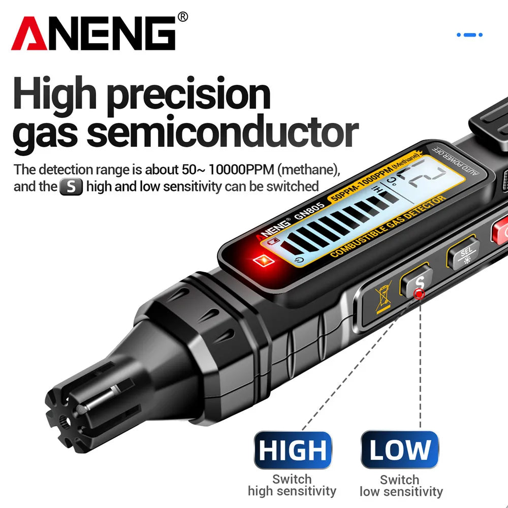 Détecteur de fuite de gaz combustible ANENG GN805