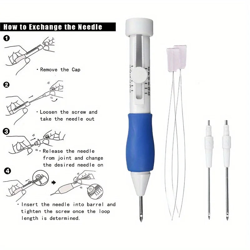 Adjustable Punch Needle Embroidery Kit with Storage Box