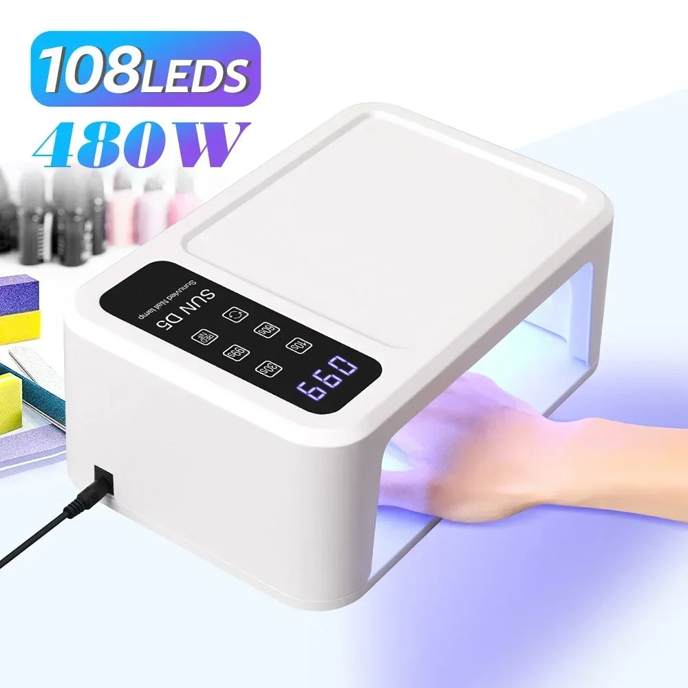 480W UV LED Nail Lamp with Large Space and Whitening Mode