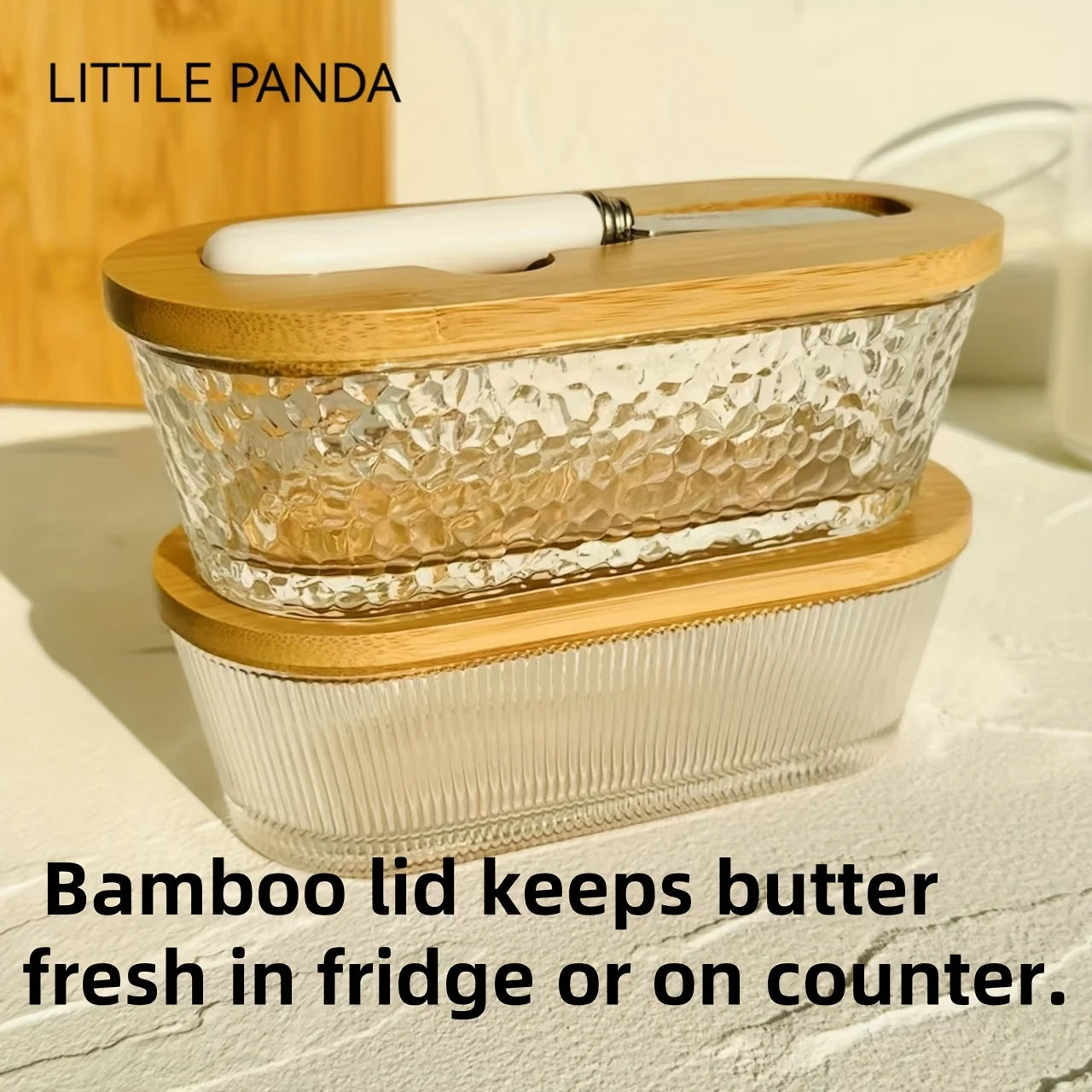 Glass Butter Dish Set with Sealed Lid