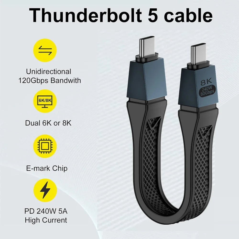 Cabo USB-C curto, 13 cm