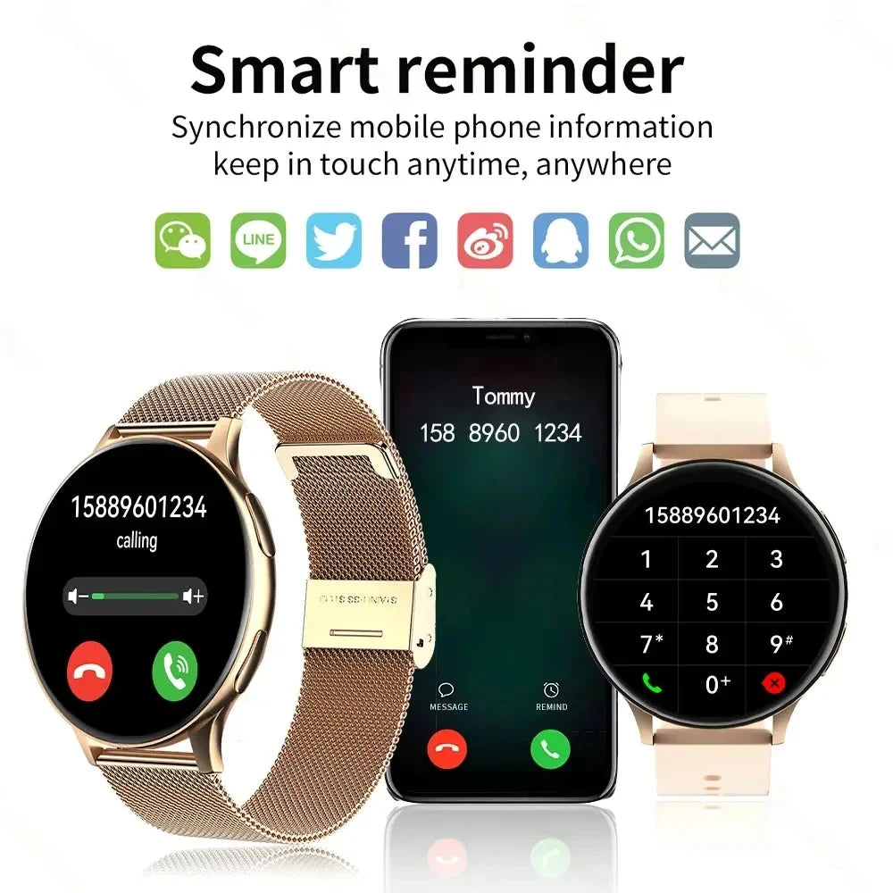 1.28in Round Smartwatch with Bluetooth Calls and Metal Band