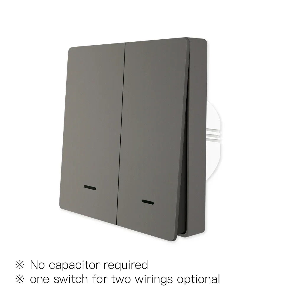 MOES Tuya ZigBee Smart Light Switch No Neutral Wire No Capacitor Needed Smart Life 2/3 Way Works with Alexa Google Home 2mqtt