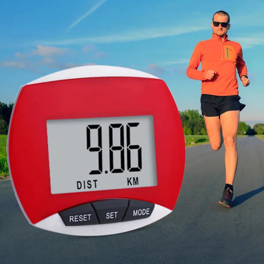 Clip-On Pedometer with LCD Step, Distance and Calorie Readout