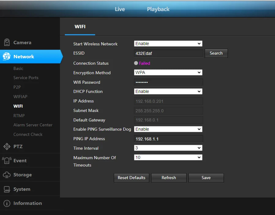 5MP 25fps WiFi IP Camera with RTMP and Night Monitoring