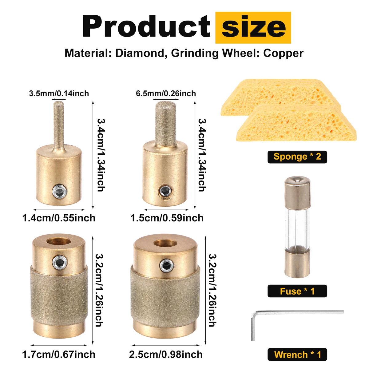 Diamond Glass Grinder Bits — Size and Set Options