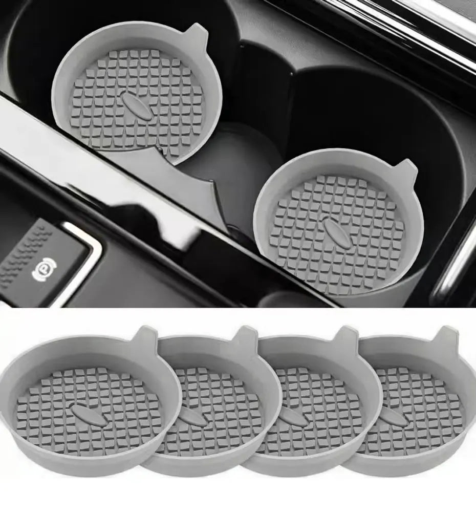 SEAMETAL 2Pcs Car Cup Coasters Non-Slip Silicone Cup Cushion Waterproof Washable Vehicle Coaster Auto Drink Holder Bottom Mat