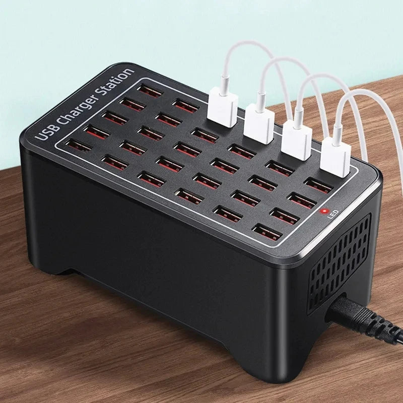 Multiport USB-A Charging Station, 10–30 Ports, 5V Output