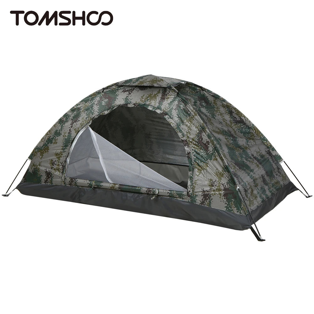 Tomshoo 1/2 Person Ultralight Camping Tent Single Layer Portable Hiking Tent Anti-UV Coating UPF 30+ for Outdoor Beach Fishing 