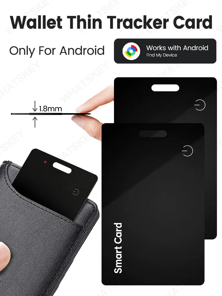 Găsește-ți portofelul cu GPS, Card tracker pentru Android - Ultra-subțire, etichetă inteligentă Bluetooth, reîncărcabilă, pentru portofel și bagaje, anti