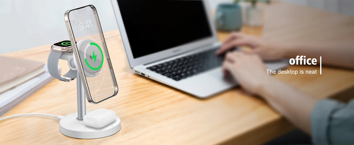Three-in-One Magnetic Wireless Charging Stand