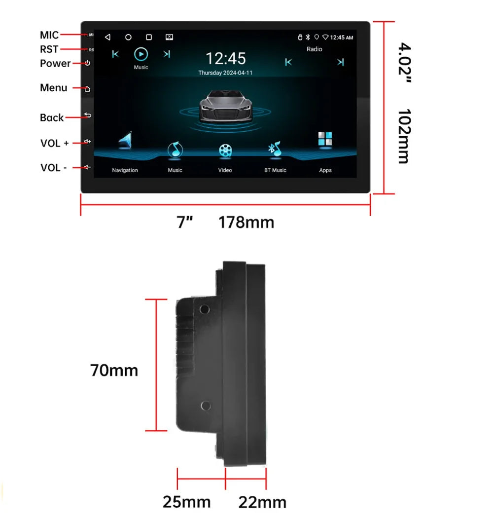 7/9/10 Inch Univerzális Android 13 Autórádió 64G Autorádió Android 2 Din Autórádió GPS BT Központi Multimédia Okos Autó Rendszerek