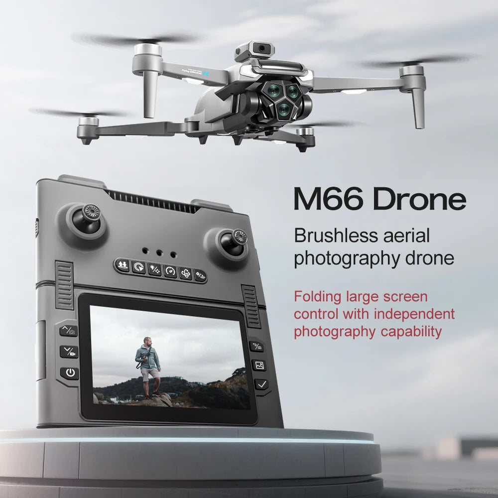 2025 New M66 Drone HD Folding Remote Control With Camera And Screen 5G FPV Camera Quadcopter Brushless Motor RC Quadcopter 