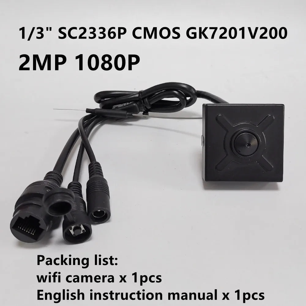 Câmera IP WiFi Mini com Áudio e Gaveta para cartão SD