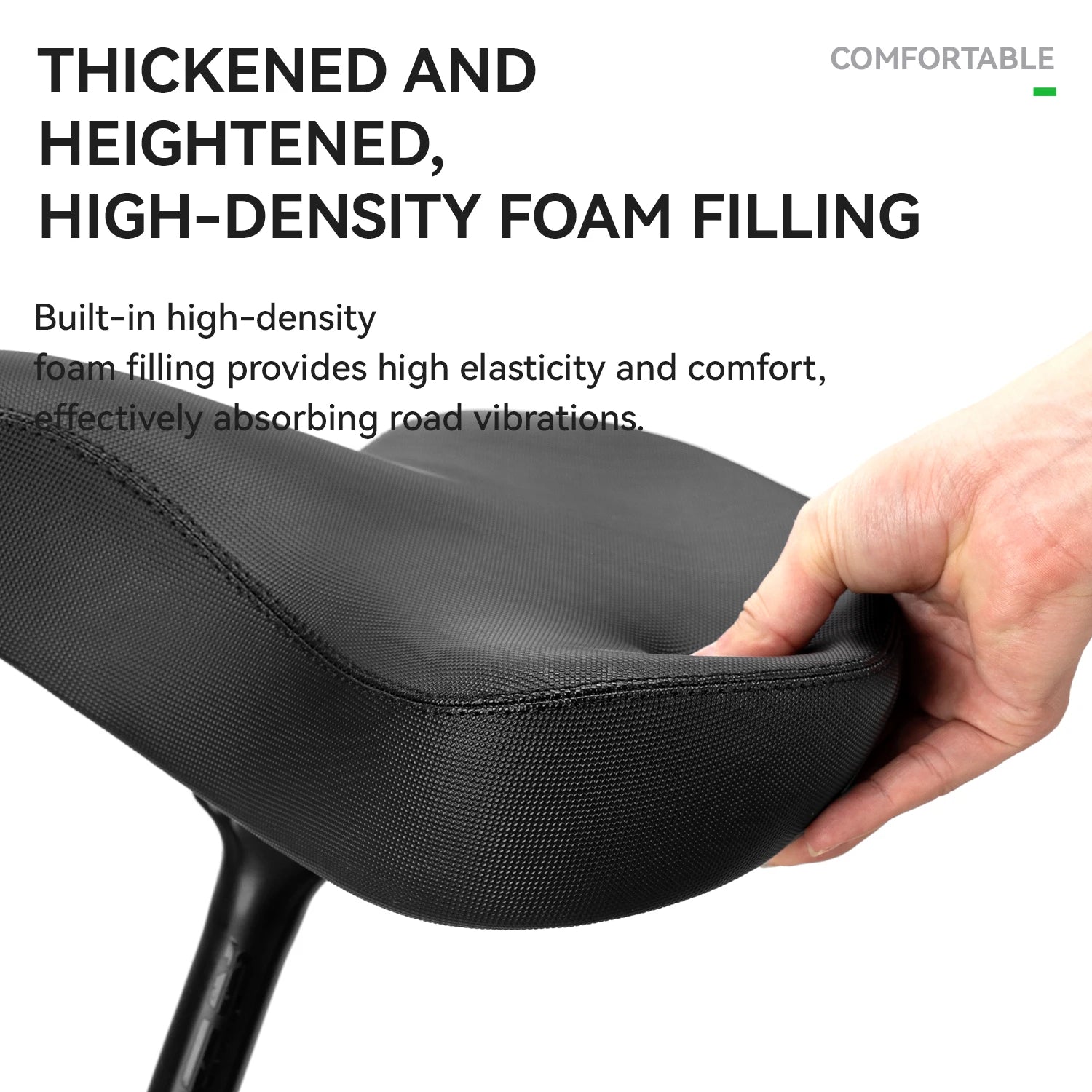 Comfortable Wide Bike Saddle Cushion with Shock Absorbing Foam
