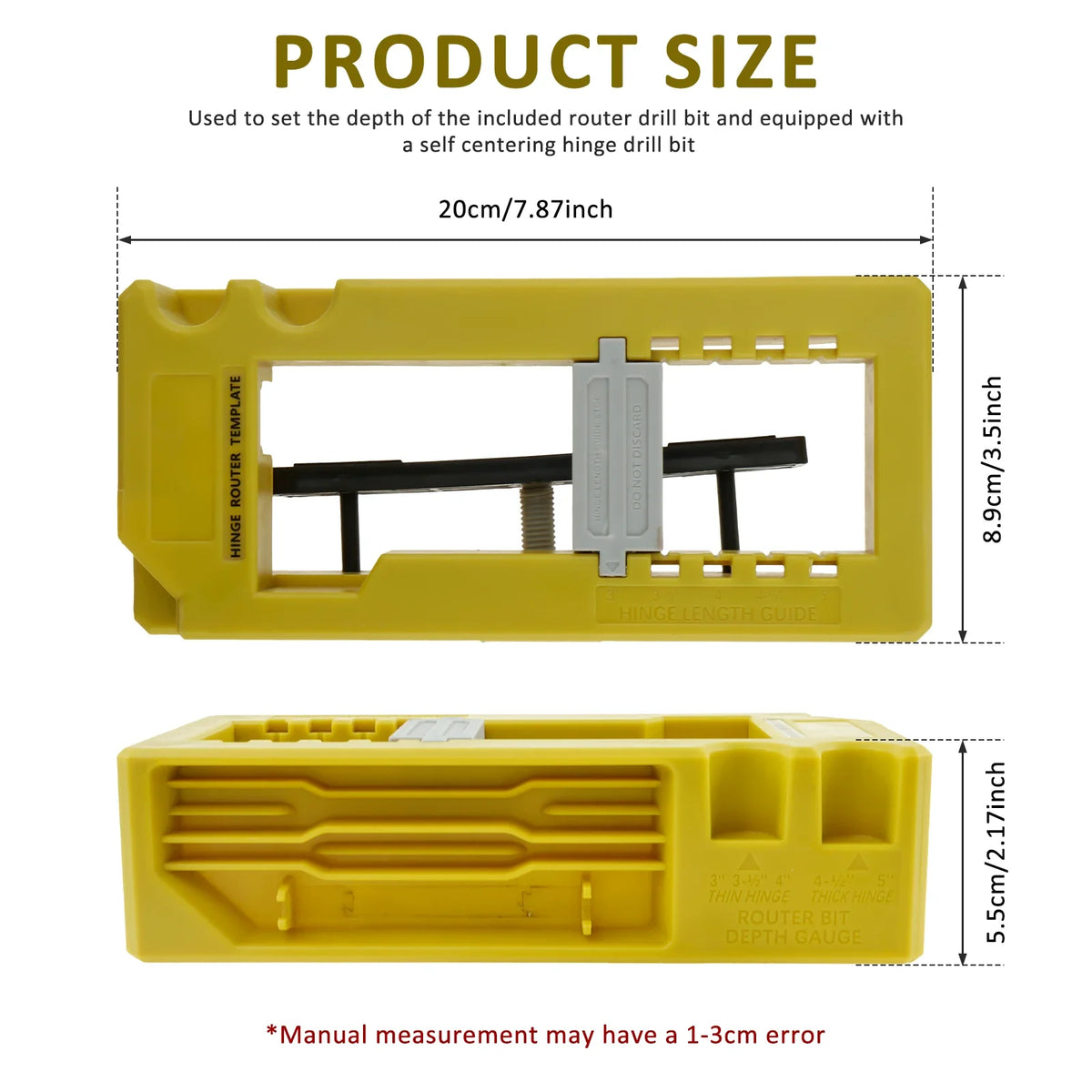 Dørhengel Mortise Router Jig Kit