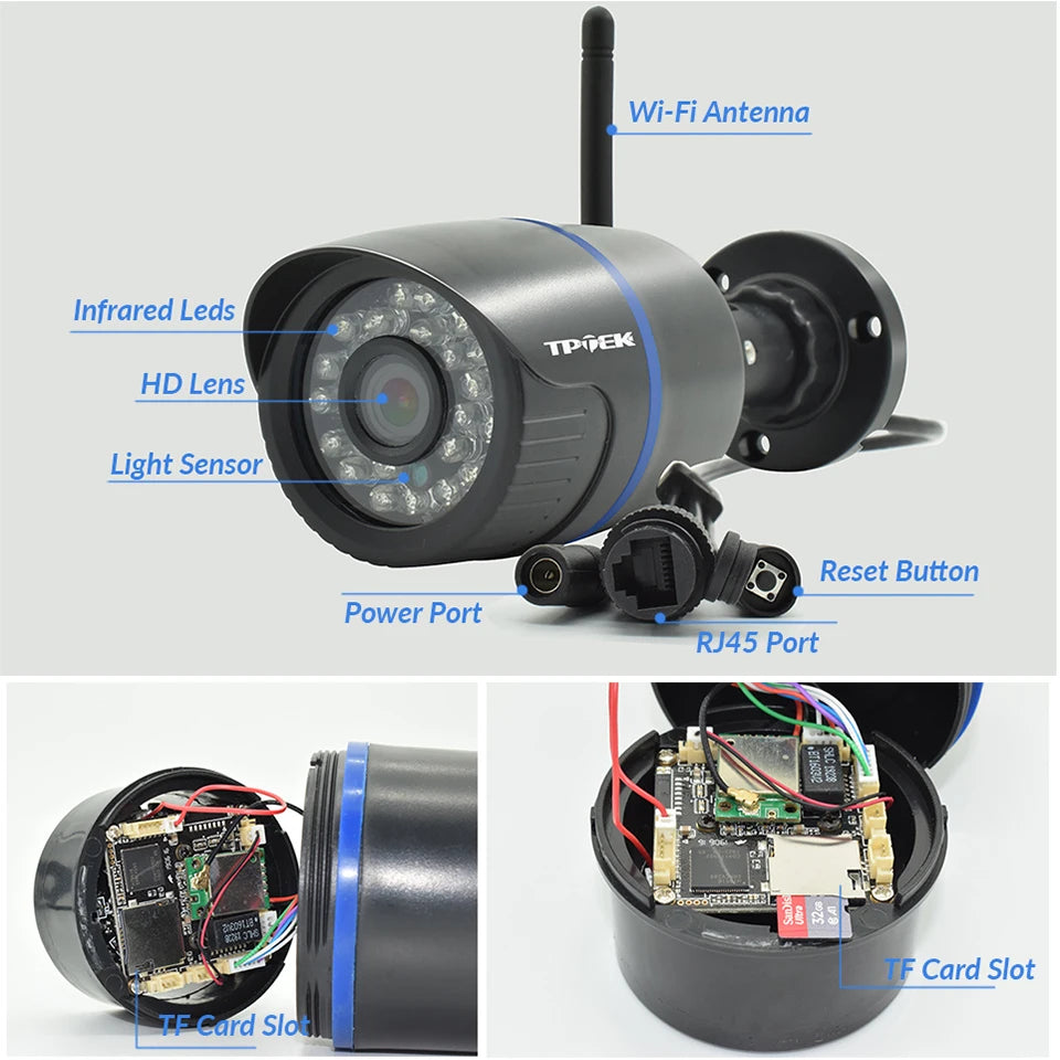 Cameră de securitate WiFi de exterior 4MP cu alerte de mișcare și vedere nocturnă