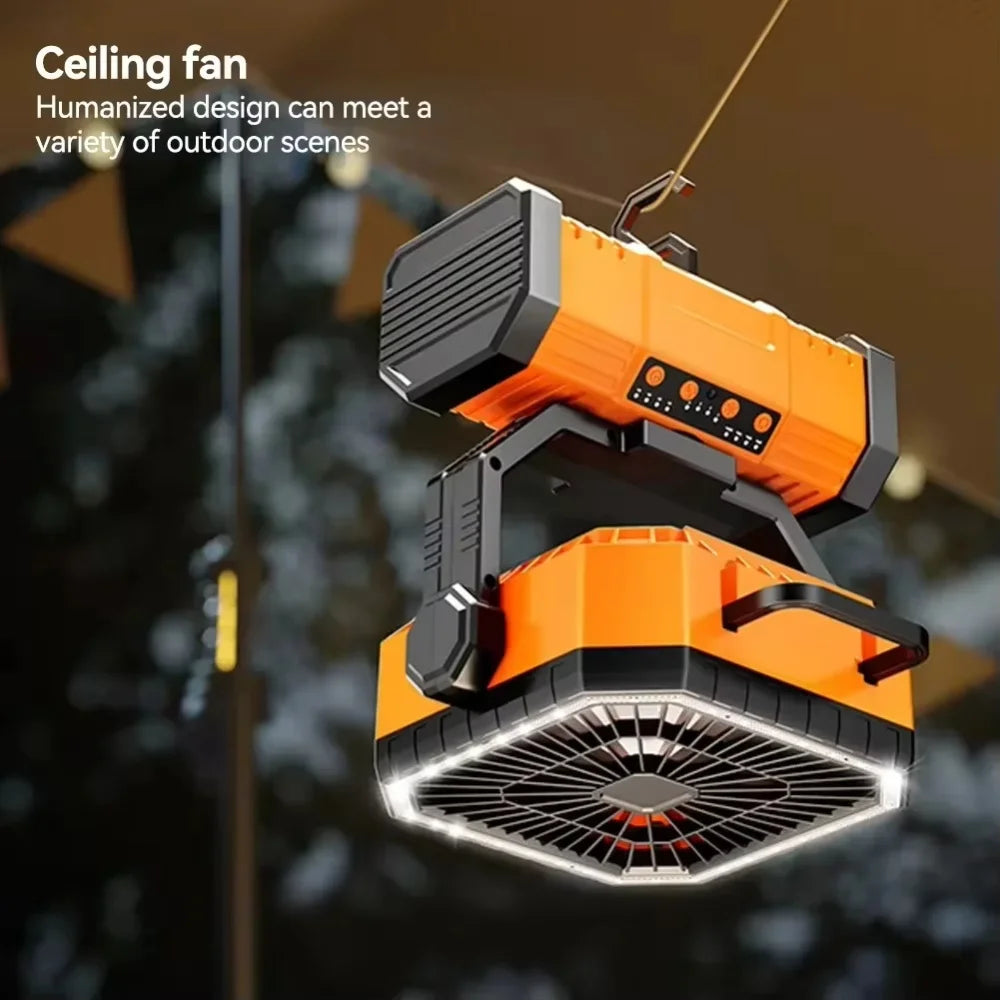 Camping Ceiling Fan with Light and Remote Control