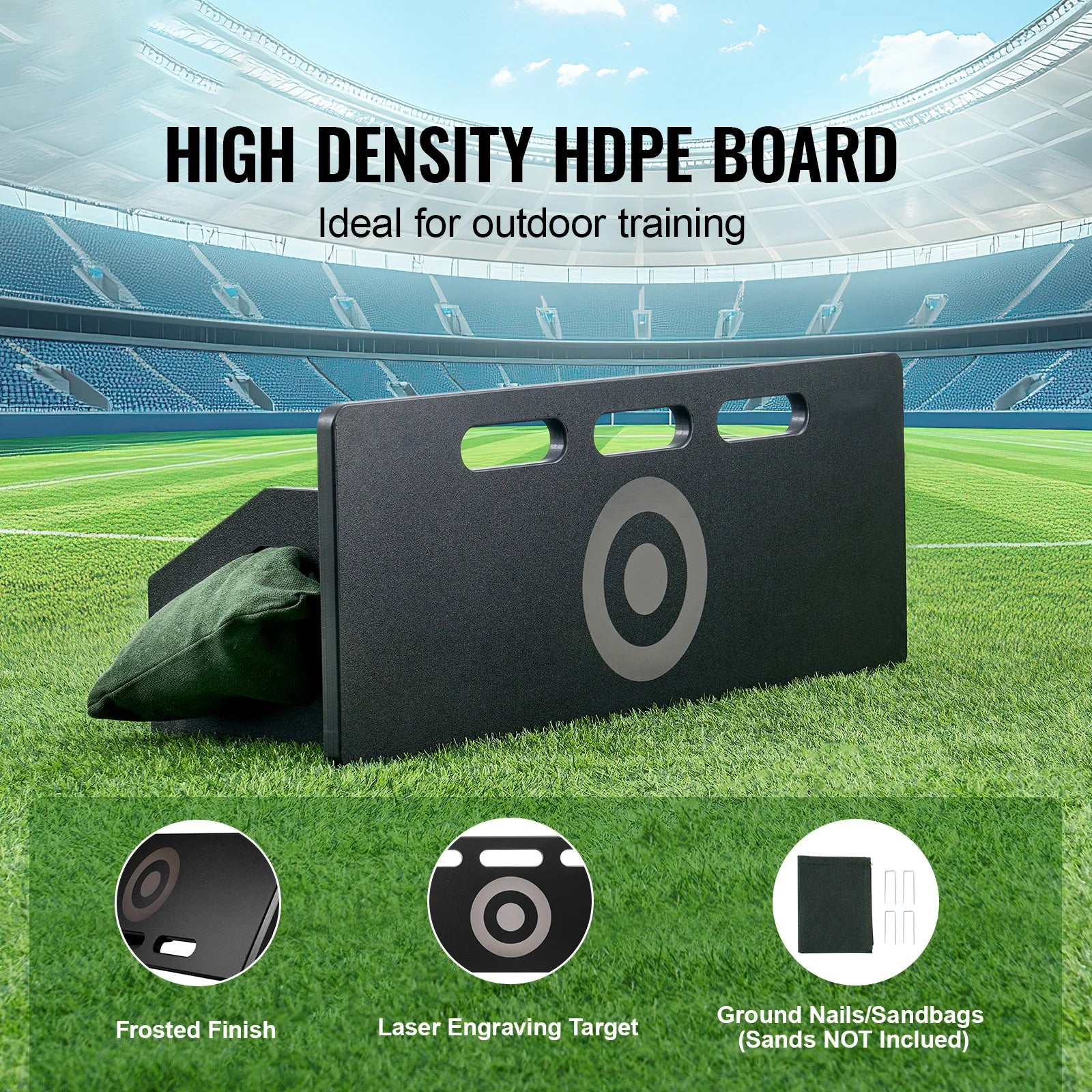 Portable Soccer Rebounder Board with 2 Angles Foldable Training Wall