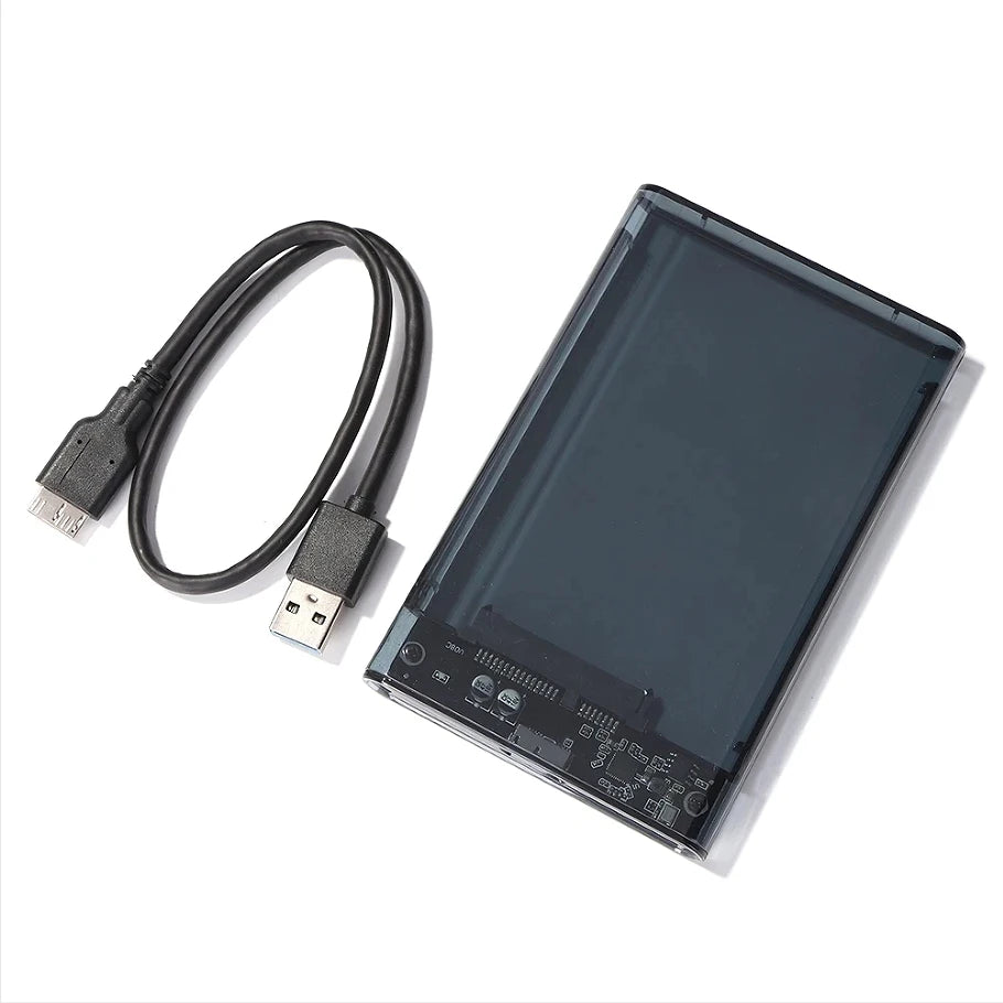 Transparent 2.5-Inch SATA HDD/SSD USB Enclosure