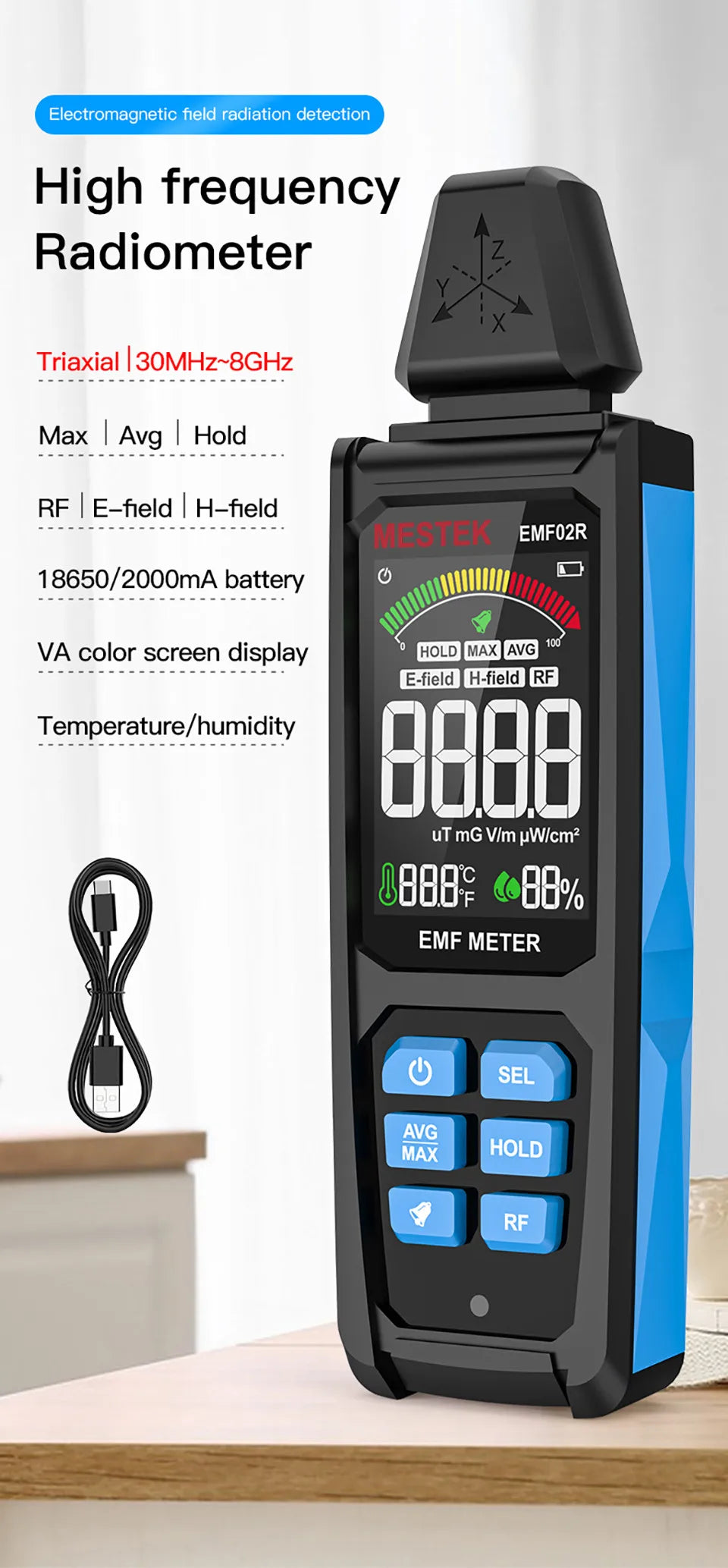 EMF02R Electromagnetic Field Meter