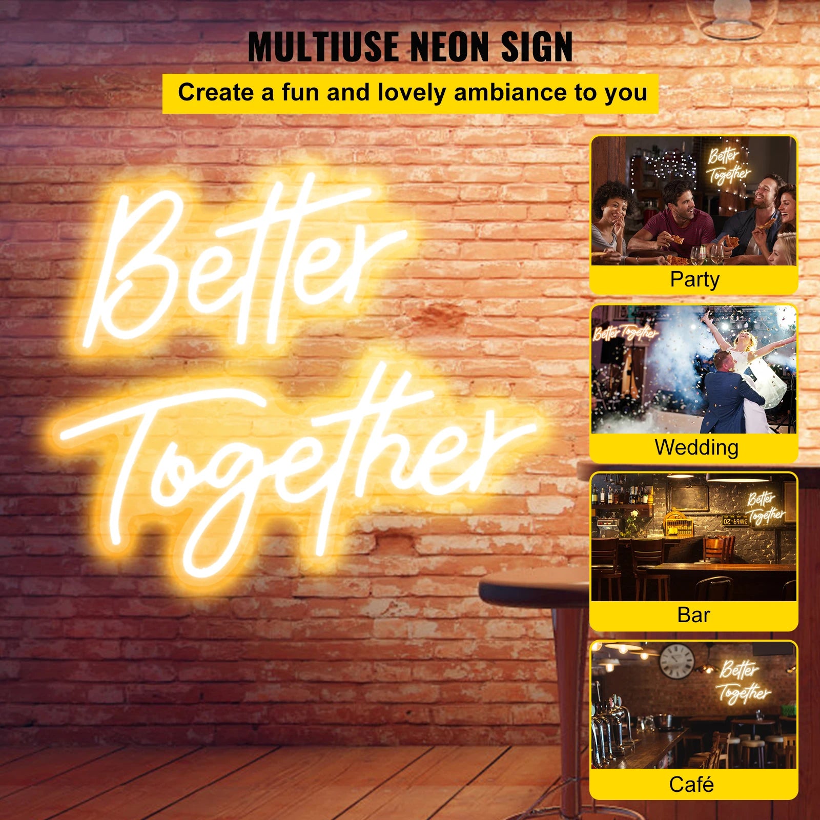 Better Together LED neonbord warm wit wandlamp decor