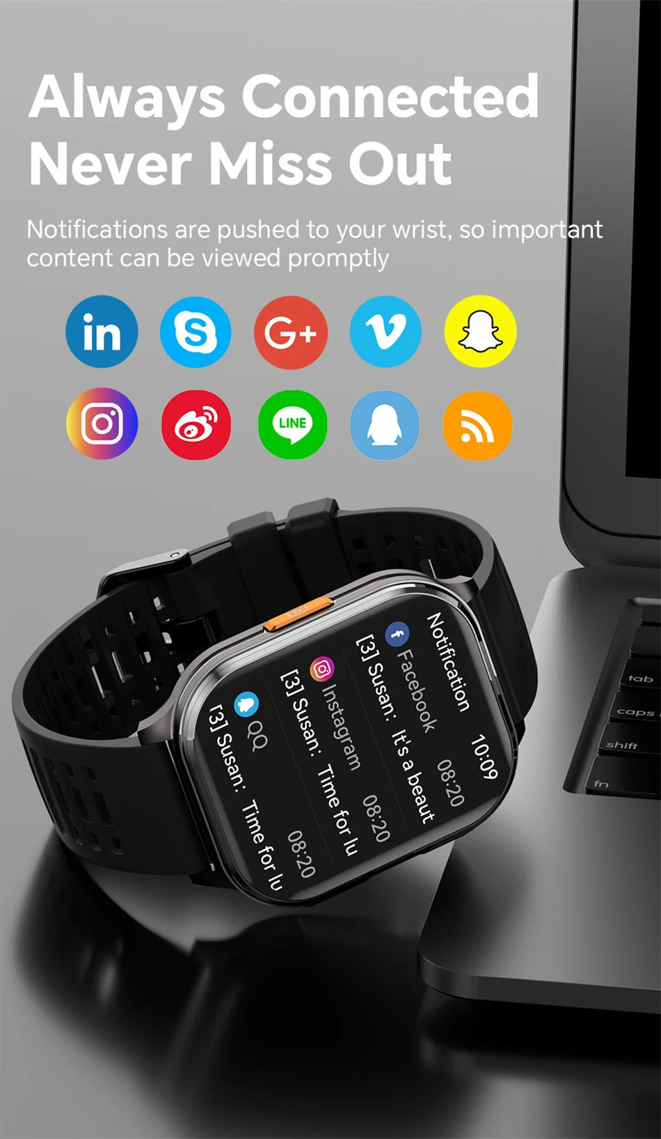 2026 Νew Smart Watch With Camera Men Women Photos Record Video Health Sports Fitness IP68 Waterproof Call Recording Smartwatches